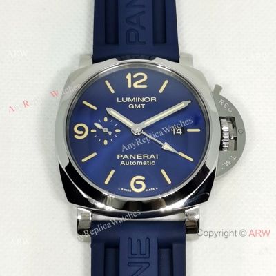 Panerai Luminor GMT PAM 01033 Blue Rubber Strap Watch